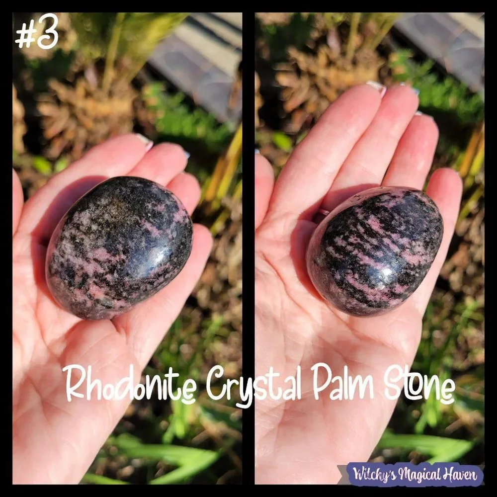 Rhodonite Palm Stone